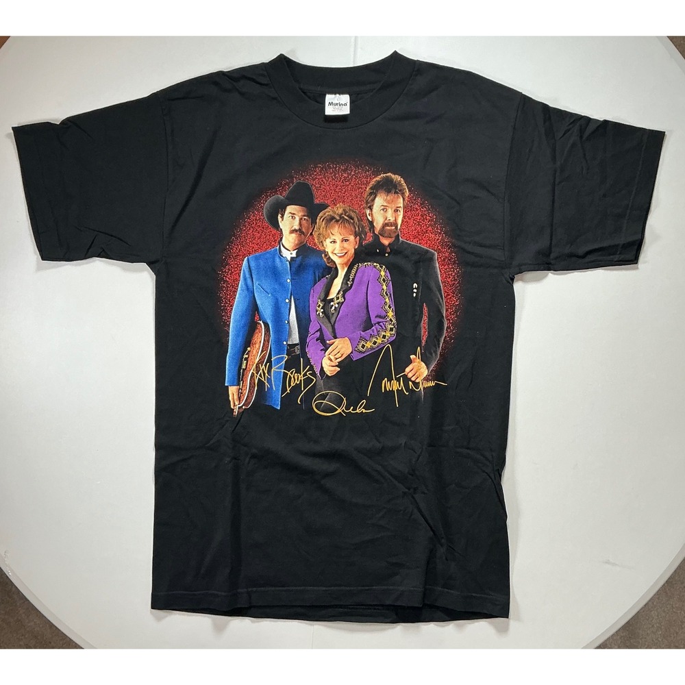 VTG 1997 Country Murina Brooks & Dunn Reba McEntire Tour Shirt Mens L Black